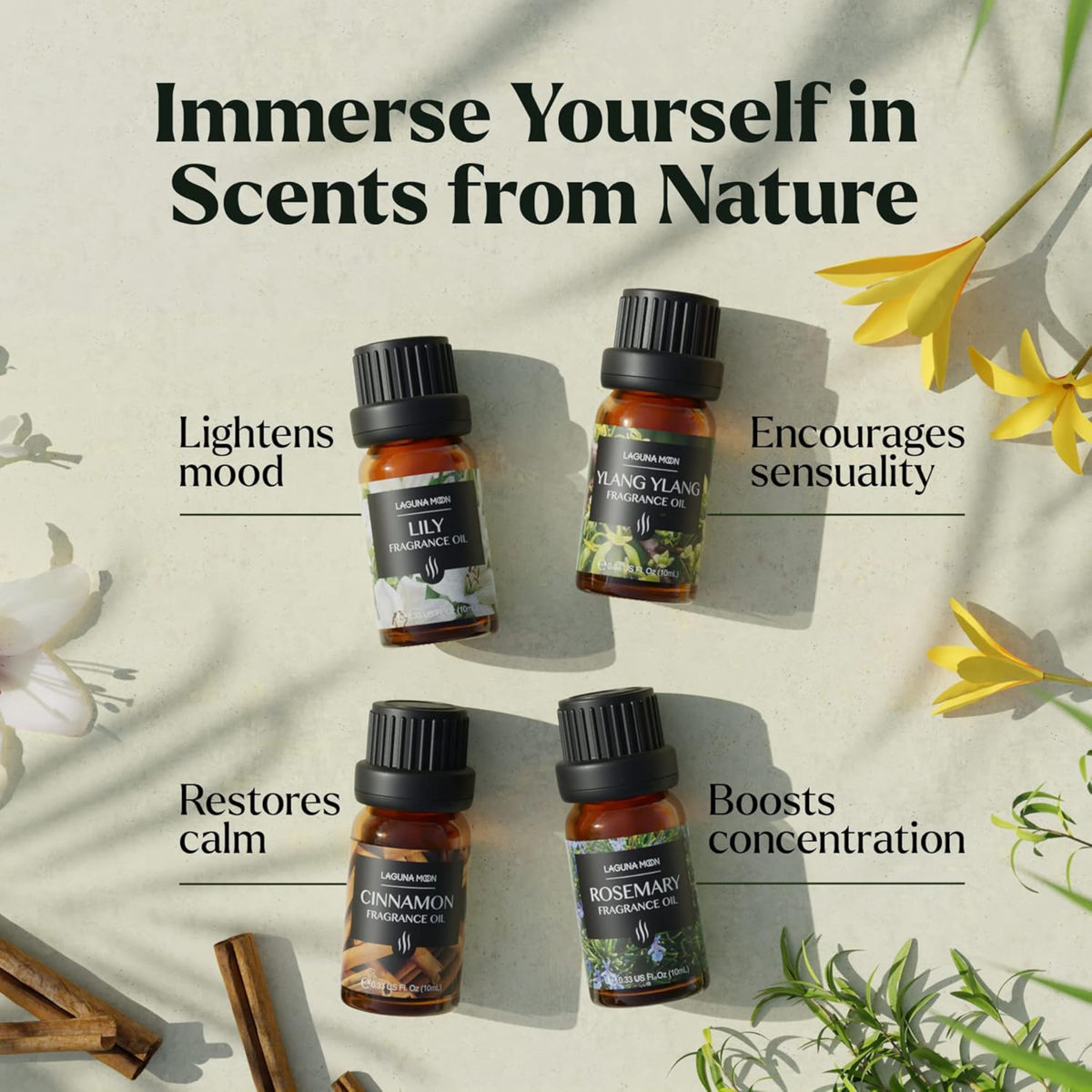 Lagunamoon 16-Piece Fragrance Oil Set – Premium Candle & Diffuser 