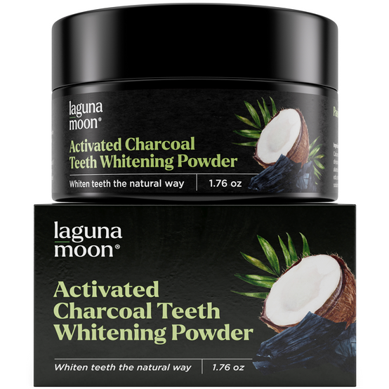 Lagunamoon Activated Charcoal Teeth Whitening Powder, 50 g Coconut Charcoal