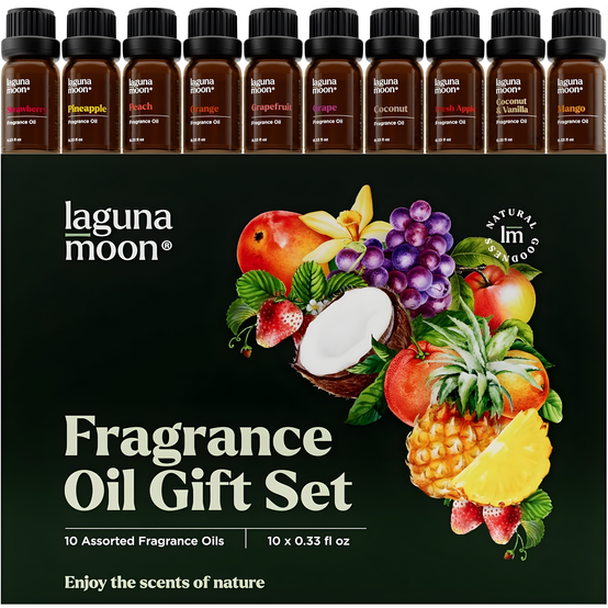 Lagunamoon Fragrance Oil Set — 10 Pure Scented Oils for Candle Making, Soap Scents & Home DIY (10 mL each)