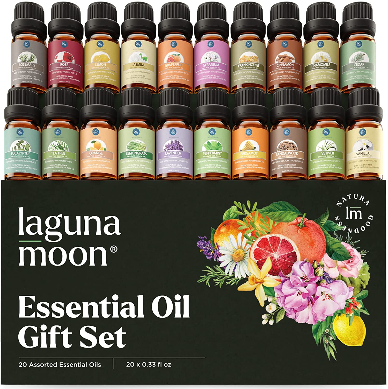 Lagunamoon Essential Oils Gift Set 6 Pcs Pure Essential Oils for