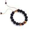 Unisex Tiger Eye Lava Rock with Adjustable Core Diffuser Bracelet with one Essential Oil