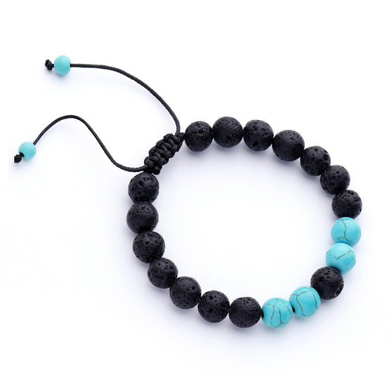 Refresh Sporty Turquoise Lava Rock with Adjustable Core Diffuser Bracelet with one Essential Oil